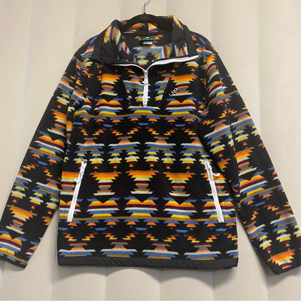 Lifted Research Group LRG Men’s Pullover Fleece Jacket Small Aztec Southwest